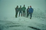 Snowy self-timed summit shot