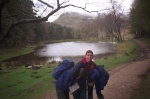 Marion, Malcolm and Hilary at Lanty's Tarn