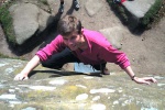Jim Strange bouldering at Brimham