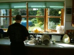 A rare sight - Andy doing the dishes.