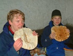 Peter and Lottie with the big bread lunch