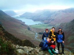 Geoff, Gordon, Toby, Eggy and Kate pose in front of Buttermere