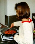 Catherine cooking
