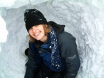 Katie in the igloo