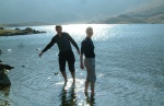 Dave and Becky paddling in Llyn Idwal