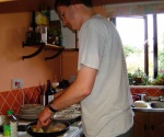 Pete demonstrating his kitchen skills