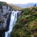 Waterfall at the outflow of Loch na Gainmhich