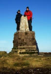 Matt and Tom on the Cheviot trig point