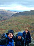 Michael, Dave, Peter and the view from the east side of Tryfan