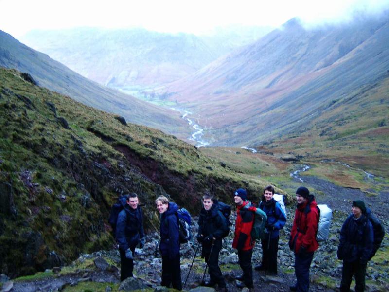 20050110-102832.jpg - Monday's group above Wasdale on the Corridor Route (Jack, Peter, Dave, Tom, SteveEG, Tom, David)