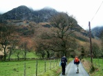Setting off on Sunday morning: Michael and Kate in Cwm Cywarch