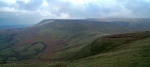 Looking back across Gospel Pass to Hay Bluff and the morning's walk