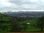 Looking over Church Stretton to the Long Mynd