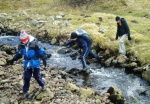 Katy, Brian & Clare cross the stream