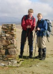 Peter and Lottie on the summit of Lank Rigg