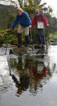 Lottie and Peter crossing the River Mite