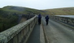 Walking atop the dam