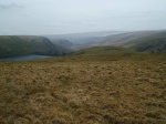 Claerwen dam and valley from above