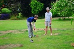 David and Eggy enjoy a round of croquet