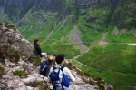 Andrew, Rich and David look down on Glen Coe from the Zig-Zags