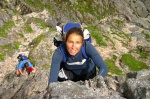 Marta scrambling on Curved Ridge