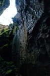 The walls of the open shaft