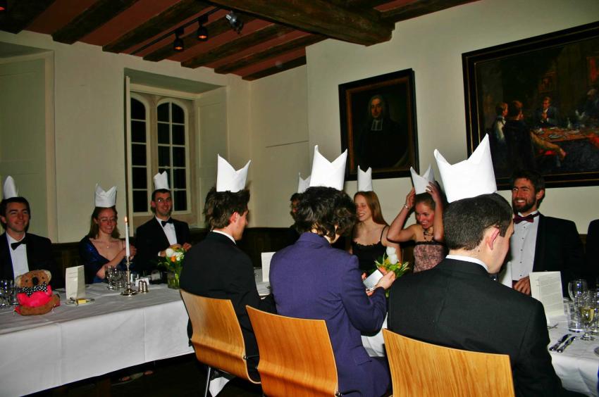 20060222-193416.jpg - Jesus College kindly provided hats for the occasion
