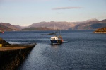 Boat arriving with Loch Duich behind