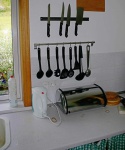 Utensils racks (and stained glass decoration)
