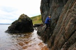 Lachlan traverses above the retreating tide