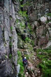 Abseiling down South Gully
