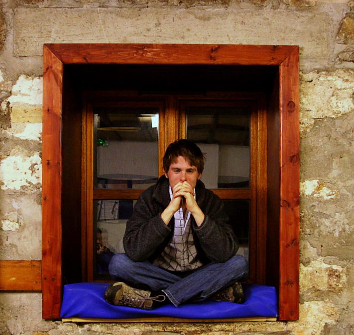 20061111-170658.jpg - Gordon meditating in the bunkhouse