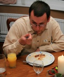 Paul polishes off the buffet