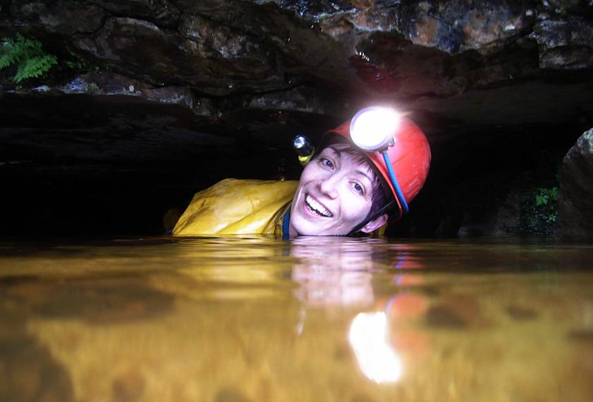 20070519-115114.jpg - Gaynor emerging from Wilson's Cave