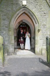 Peter and Lottie leaving the church