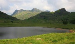Langdale Pikes, Side Pike and Blea Tarn with kayakers