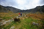 Helen and Ruth heading into Cwm Idwal