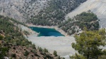 Blue lake of the asbestos mine