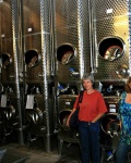 Jane with fermenting vessels