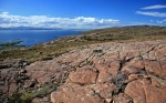 Sandstone slab and the northern ends of Raasay and Skye