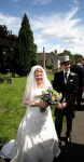 Helen and her new husband outside the church