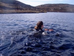 Sarah in the small loch