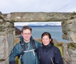 Tim and Hattie, framed with Cuillin