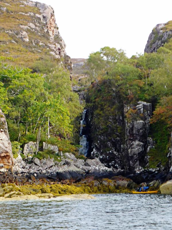 20170926-135101.jpg - Ian at the Allt Loch Meall nam Feadain waterfall