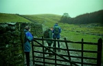 Jackie, Jane and Pete setting off up Cotterdale